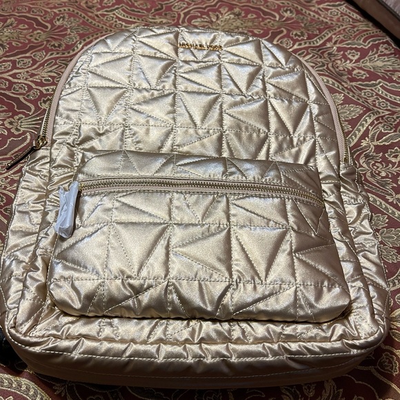 NWT MK Large Metalic Rose Gold Colored Backpack - Picture 3 of 4